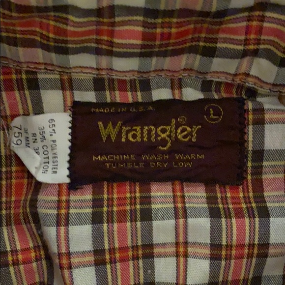 Plaid wrangler long sleeve shirt - Picture 2 of 6